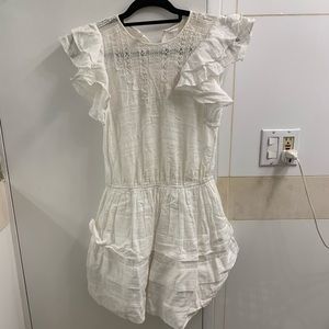 Joice white cotton summer ruffle dress size XXS